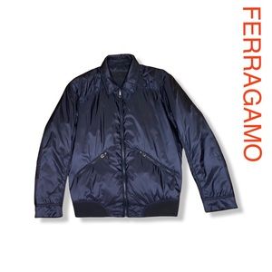 FERRAGAMO NYLON PADDED LIGHTWEIGHT BOMBER STYLE JACKET